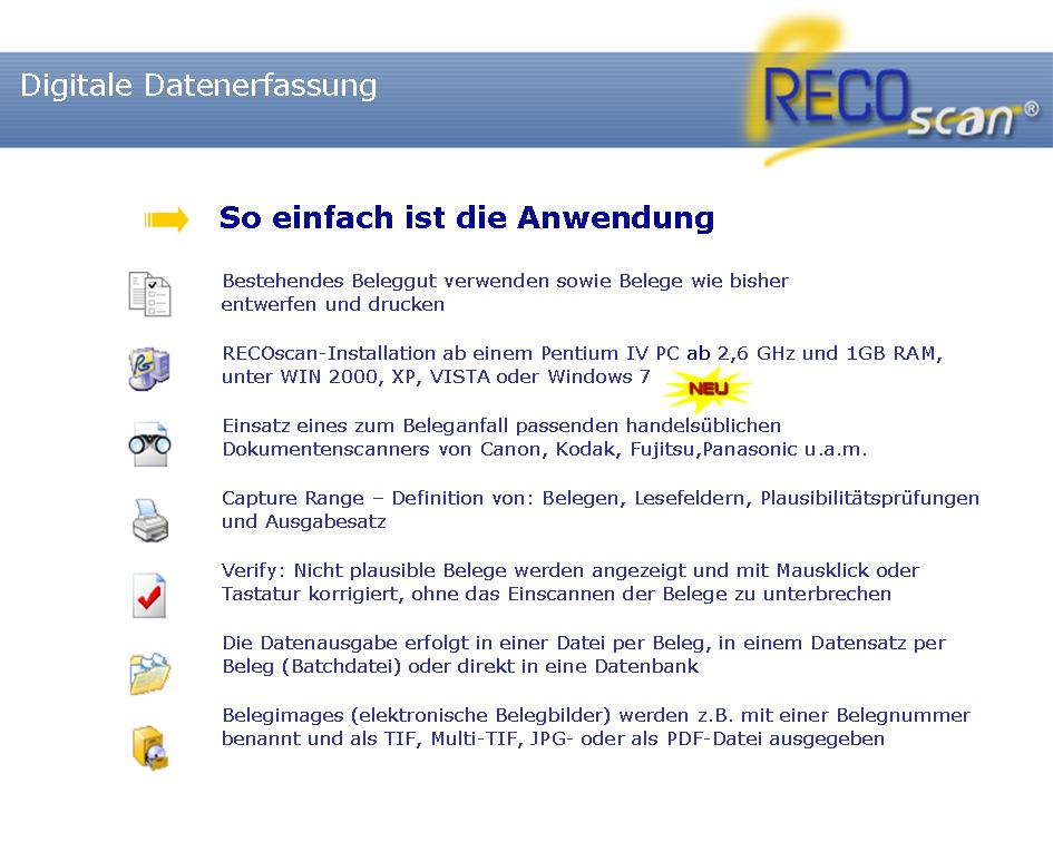 RECOscan Digitale Datenerfassung